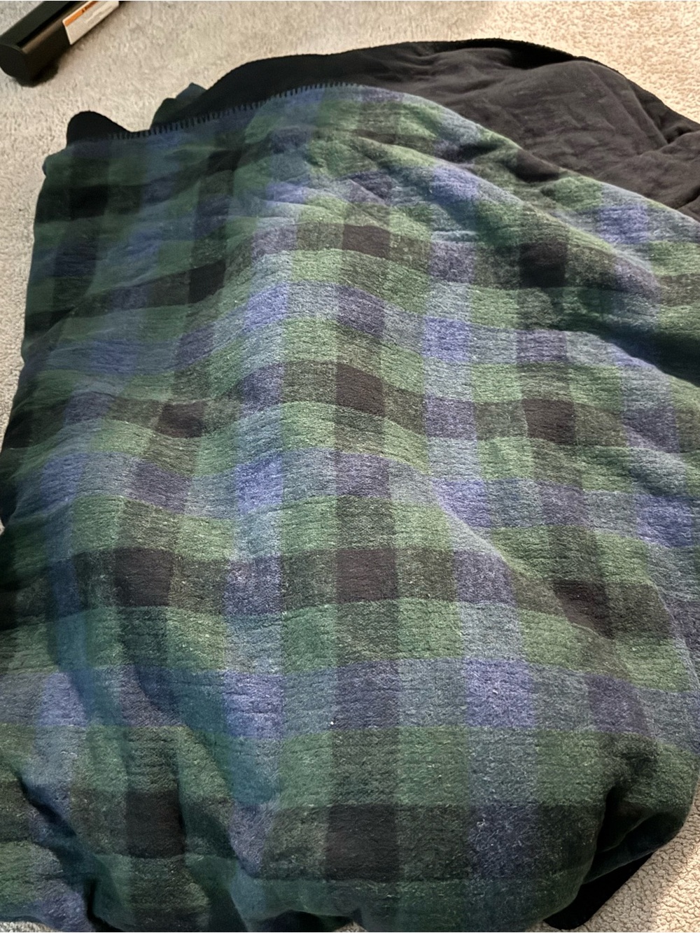 Plaid Green & Navy Throw Blanket